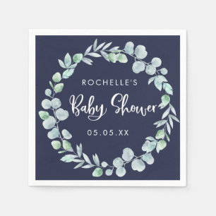 Serviette En Papier Baby shower de couronne botanique moderne Napkin