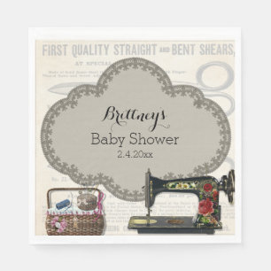Serviette En Papier Baby shower de couture vintage