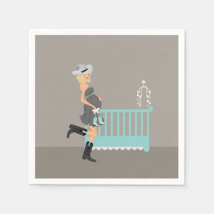 Serviette En Papier Baby shower de cowboy - blonde - thème occidental