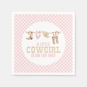 Serviette En Papier Baby shower de cowgirl occidentale rose