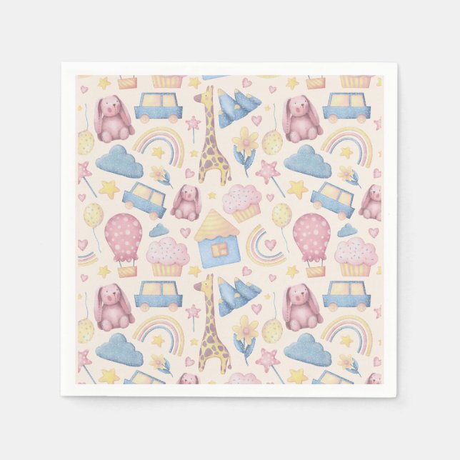 Serviette En Papier Baby shower de Cute Boho (Devant)