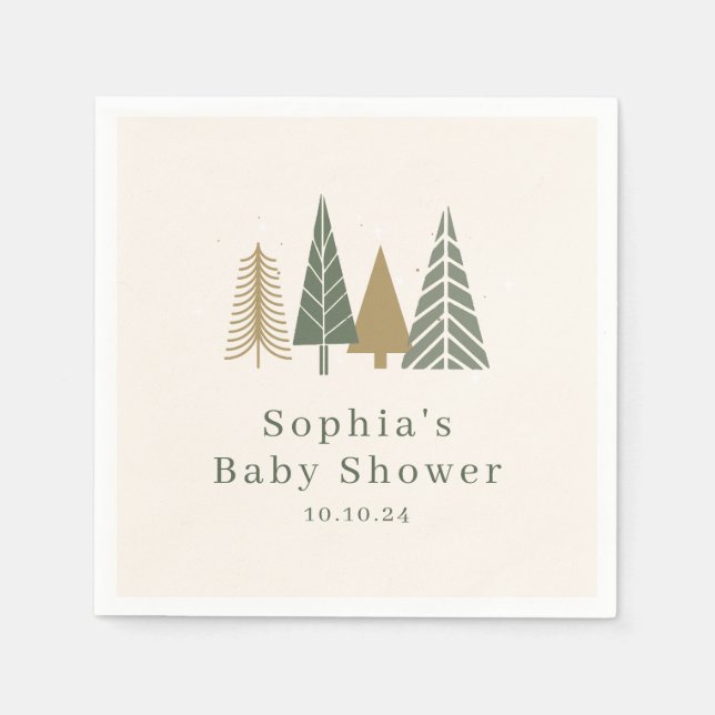 Serviette En Papier Baby Shower de Décembre Hiver (Devant)