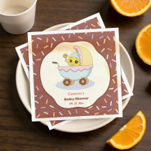 Baby shower de dessin et arrosage pour bébé mignon