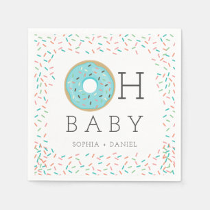 Serviette En Papier Baby shower de Donut moderne Cocktail Napkin