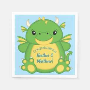 Serviette En Papier Baby shower de dragon bleu