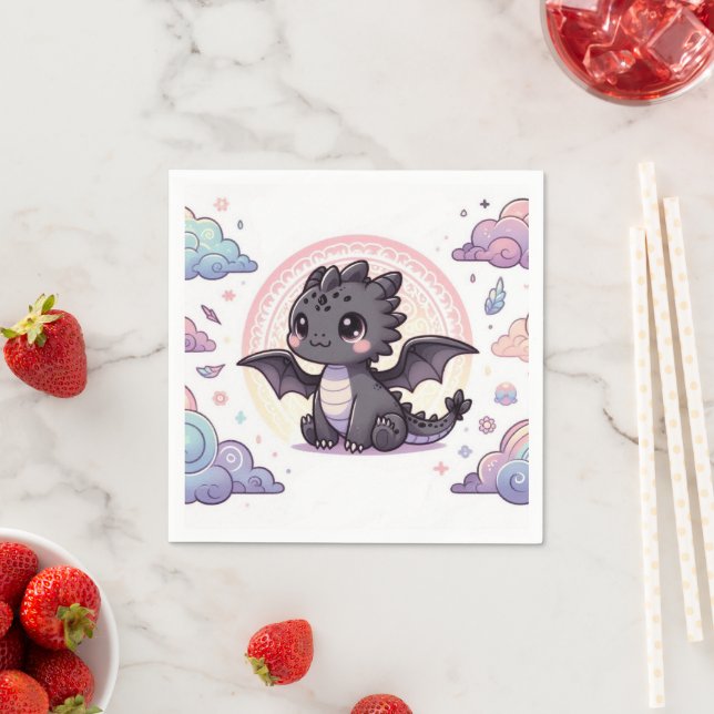 Serviette En Papier Baby shower de dragon épais Whimsical (En situation)