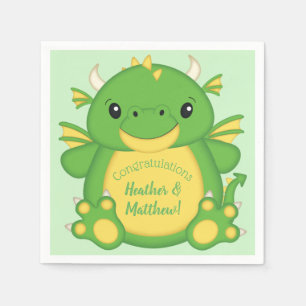 Serviette En Papier Baby shower de dragon vert