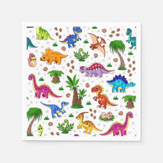 Serviette En Papier Baby shower de fête d'anniversaire de Dinosaur (Devant)