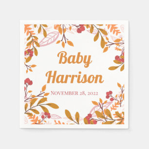 Serviette En Papier Baby shower de feuilles de chou mignonnes