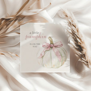 Serviette En Papier Baby shower de fille blanche petite Citrouille ros