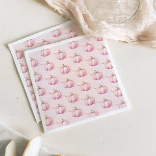 Serviette En Papier Baby shower de fille Citrouille rose