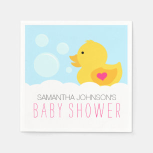 Serviette En Papier Baby shower de fille de bain en caoutchouc Ducky B