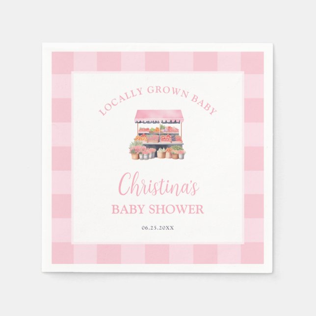 Serviette En Papier Baby shower de filles cultivées localement (Devant)