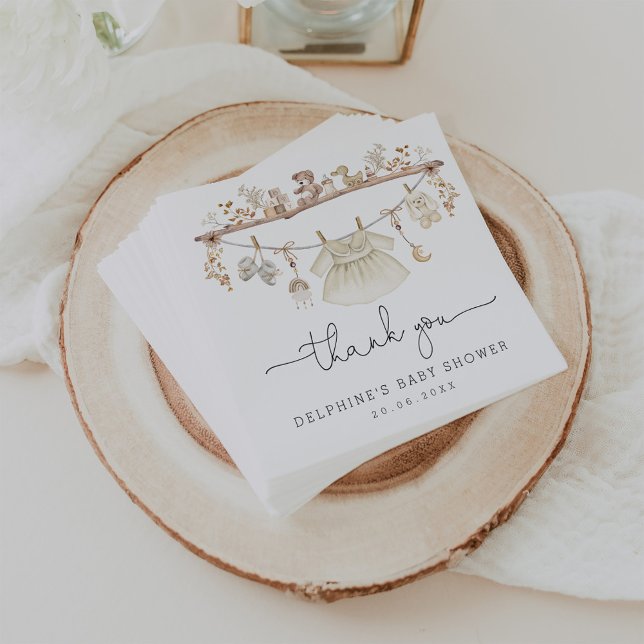 Serviette En Papier Baby shower de filles en boue de Bohême (Créateur téléchargé)