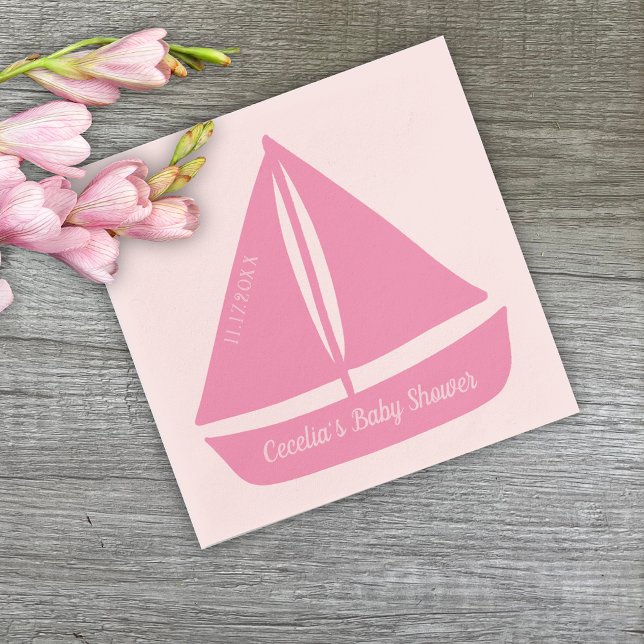 Serviette En Papier Baby shower de filles nautiques (Créateur téléchargé)