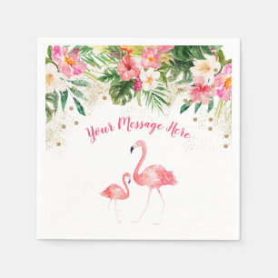 Serviette En Papier Baby shower de Flamant rose tropical