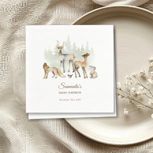 Serviette En Papier Baby shower de forêt d'animaux