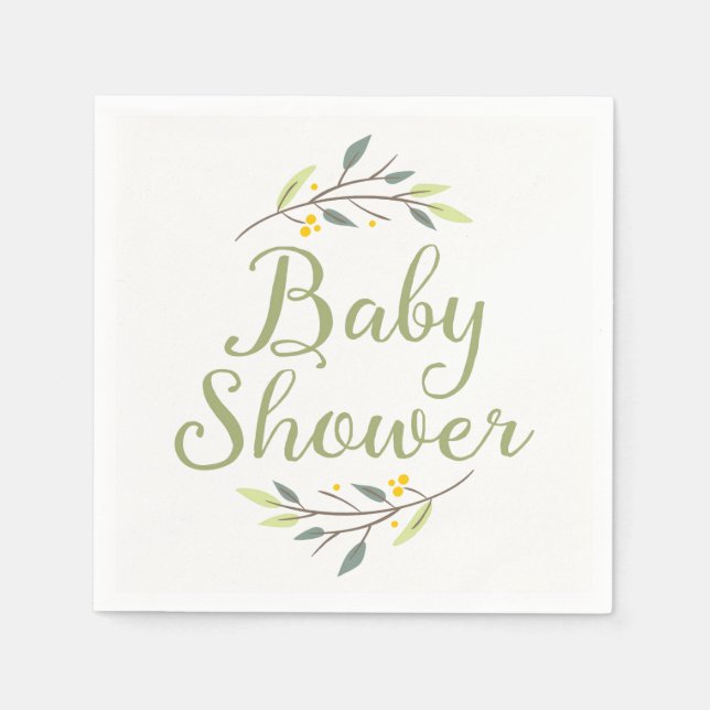 Serviette En Papier Baby shower de forêt de bois (Devant)