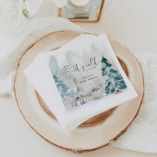 Serviette En Papier Baby shower de forêt d'hiver serviettes