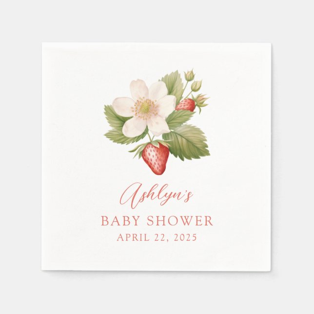 Serviette En Papier Baby shower de fraise Berry Sweet Napkin (Devant)