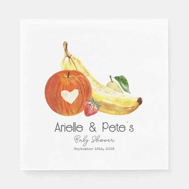 Serviette En Papier Baby shower de fruits (Devant)