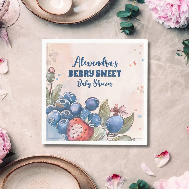 Serviette En Papier Baby shower de fruits sucrés de Berry (Créateur téléchargé)