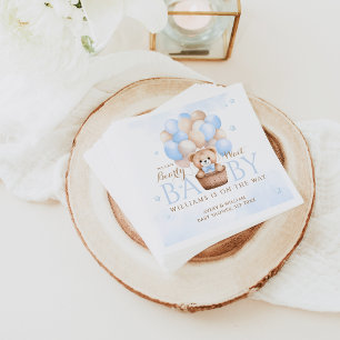 Serviette En Papier Baby shower de garçon Bleu Ours Teddy