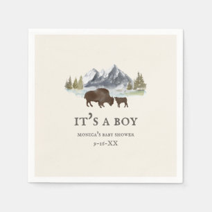 Serviette En Papier Baby shower de garçon Buffalo Mountains