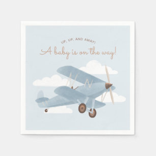 Serviette En Papier Baby shower de garçon d'avion Vintage voyage