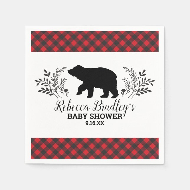 Serviette En Papier Baby shower de garçon de bison de bison de bison d (Devant)