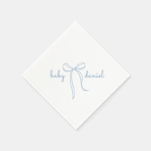 Serviette En Papier baby shower de garçon de garçon à mâchoires bleues