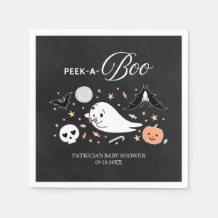 Serviette En Papier Baby shower de garçon d'Halloween Peek-A-Boo