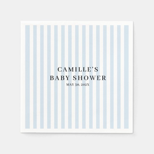 Serviette En Papier Baby shower de garçon En vichy bleu (Devant)