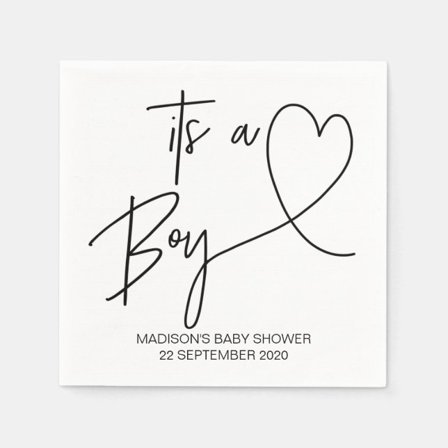 Serviette En Papier Baby shower de garçon sur mesure Cocktail Napkin d (Devant)