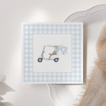 Serviette En Papier Baby shower de golf Blue En vichy<br><div class="desc">Ajoutez une touche de finesse à votre décor de baby shower avec ces serviettes bleues à thème en vichy golf.</div>