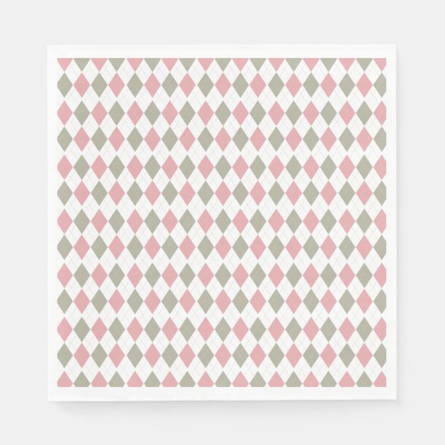 Serviette En Papier Baby shower de golf moderne Motif rose (Devant)