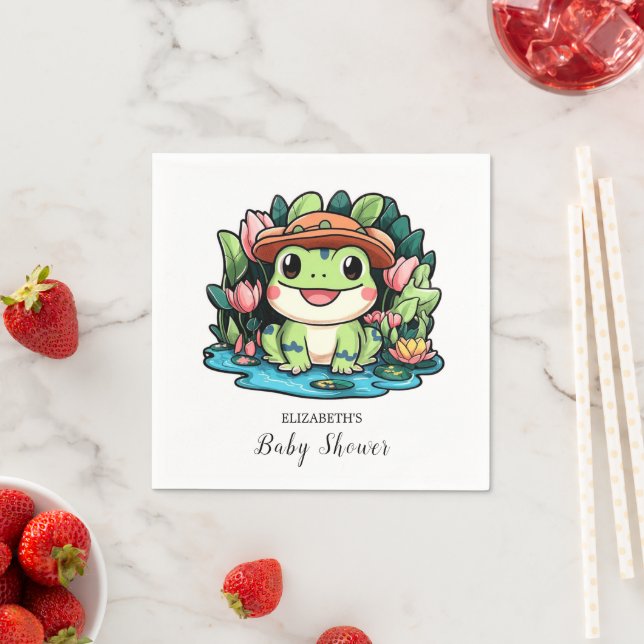 Serviette En Papier Baby shower de grenouille (En situation)