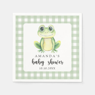 Serviette En Papier Baby shower de grenouille aquarelle