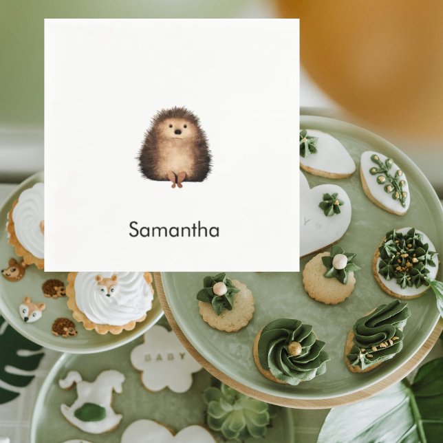 Serviette En Papier Baby shower de hérisson de bois de Sublimation ver (Créateur téléchargé)