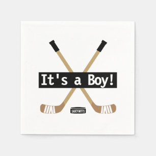 Serviette En Papier Baby shower de hockey C'est un petit bâton de hoc
