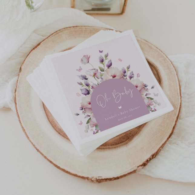 Serviette En Papier Baby shower de jardin papillon (Créateur téléchargé)