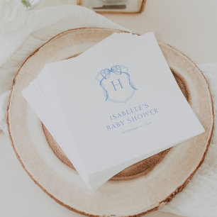 Serviette En Papier Baby shower de la crête de monogramme de la caisso