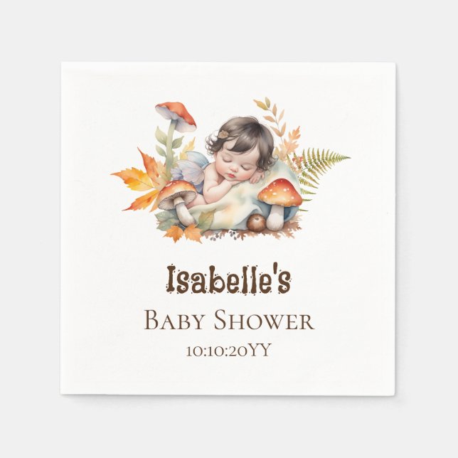 Serviette En Papier Baby shower de la fleur de bois d'automne (Devant)