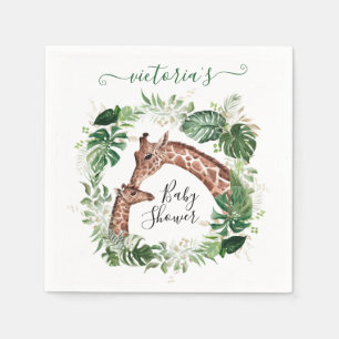 Serviette En Papier Baby shower de la Girafe et de la Baby Jungle