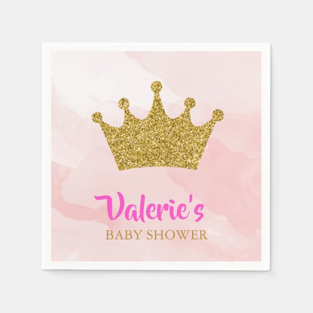 Serviette En Papier Baby shower de la Parties scintillant Princess Gol (Devant)