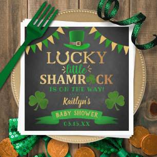Serviette En Papier Baby shower de la Saint-Patrick du Petit Shamrock