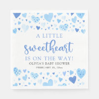 Baby shower de la Saint Valentin Blue Little Sweet