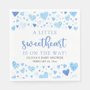 Serviette En Papier Baby shower de la Saint Valentin Blue Little Sweet