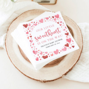 Serviette En Papier Baby shower de la Saint Valentin Pink Little Sweet