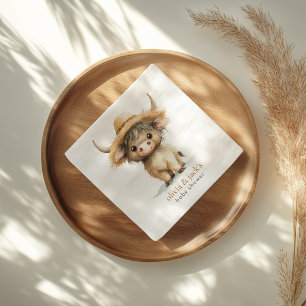 Serviette En Papier Baby shower de la vache de Boho Highland